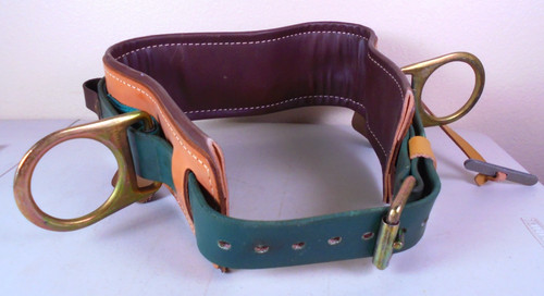 Vintage Buckingham Leather Lineman Climbing Utility Belt #2951-42 USA -MINT -