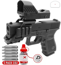 Umarex Glock 19 Air Pistol .177 Cal w/ Red Dot Sight, CO2 & BB Bundle (2255200)