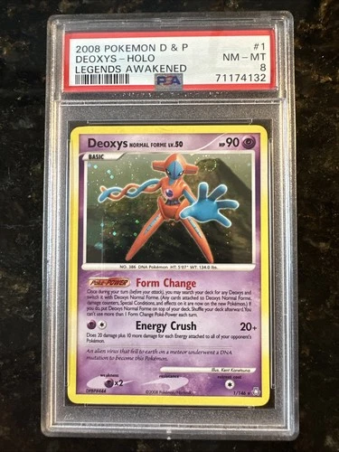 2008 Pokemon: Deoxys Normal Forme 1/146 Holo Legends Awakened PSA 8 Swirl✨✨