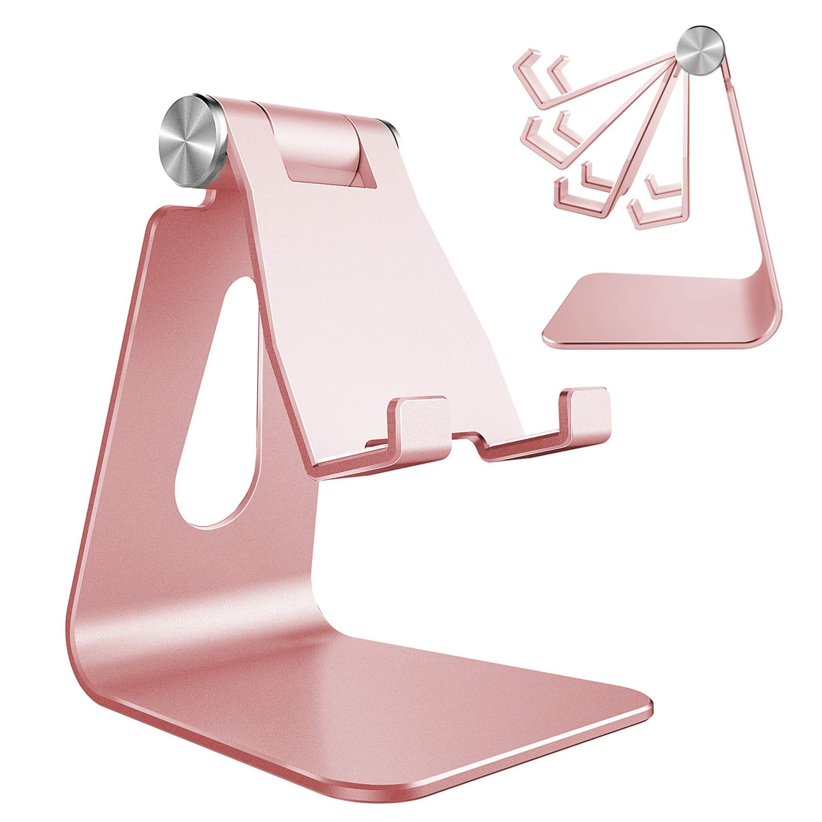 Lucrave Adjustable Cell Phone Stand, Cradle, Dock, Rose Gold