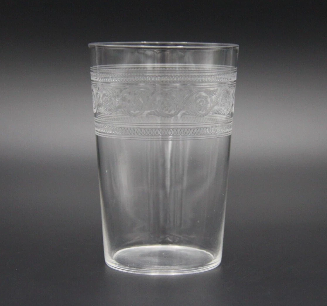 1900s BACCARAT Crystal "Athenienne" Pattern No. 7742 Flat Tumbler Made in France