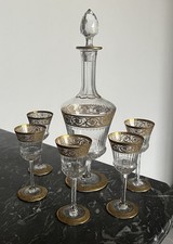 Magnifique Service À Liqueur En Cristal Saint-Louis Thistle 1 Carafe Et 5 Verres