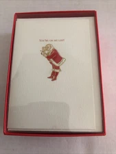 Graphique Boxed (20) Christmas Cards With Envelopes Santa Claus 5.5” X 4”