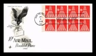 US COVER AIR MAIL 10C BOOKLET PANE FIRST DAY ISSUE SCOTT C72B ARTCRAFT