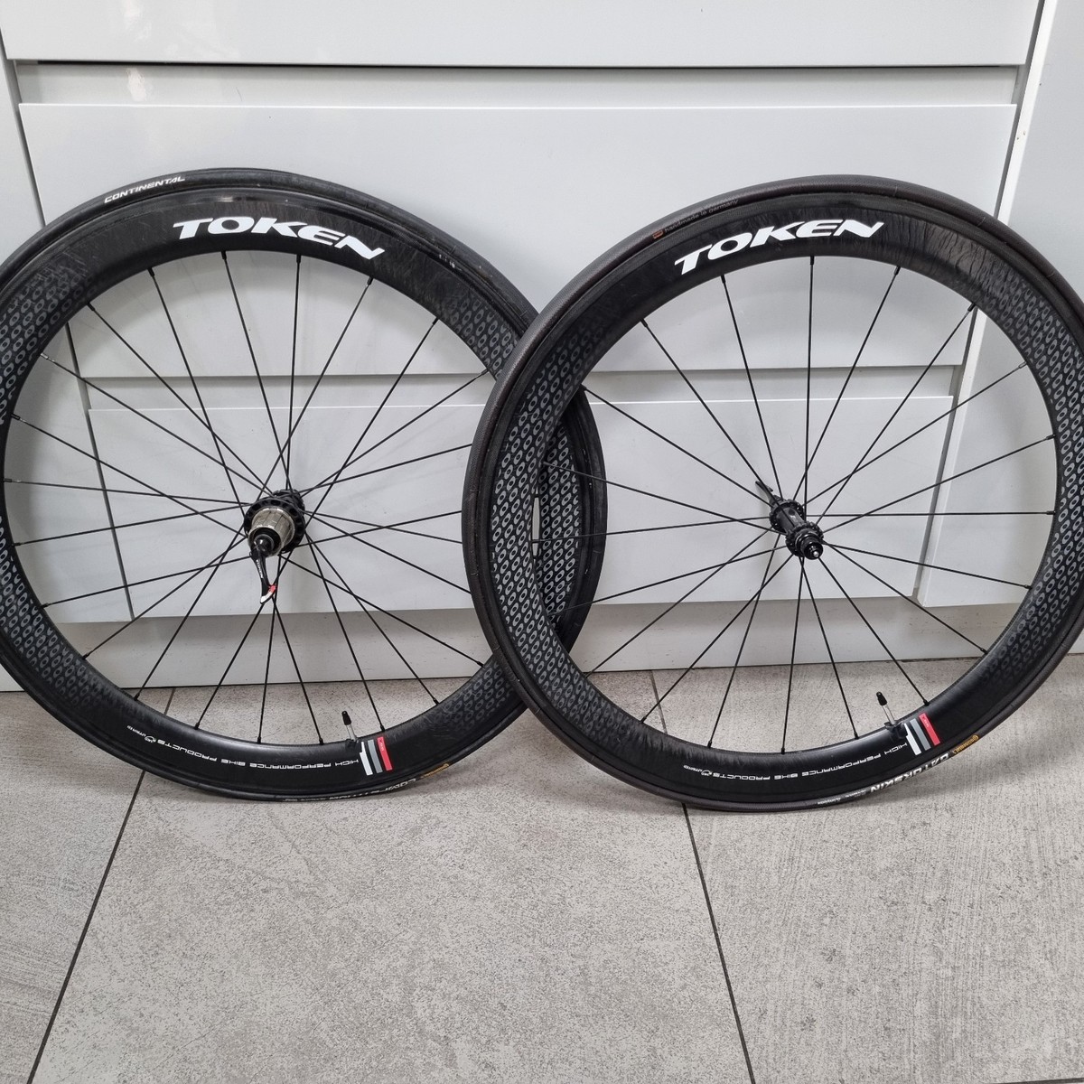 TOKEN T55 CARBON TUBULAR WHEELSET 11 SPEED SHIMANO WHEELS 55MM