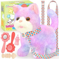 Plush Toys Cat for Kids with Leash, Interactive Electronic Kitty That Walking...