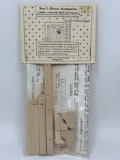 Gail Wilson Duggan Bear House Accessories Kit: Coatrack Shelf Ladder Pegrack
