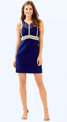 LILLY PULITZER Leigh Stretch Shift Dress True Navy size 8 - Image 1 of 4