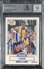 Michael Cooper Signed 1990-91 Fleer #90 Beckett BAS Autograph Grade 10 Card