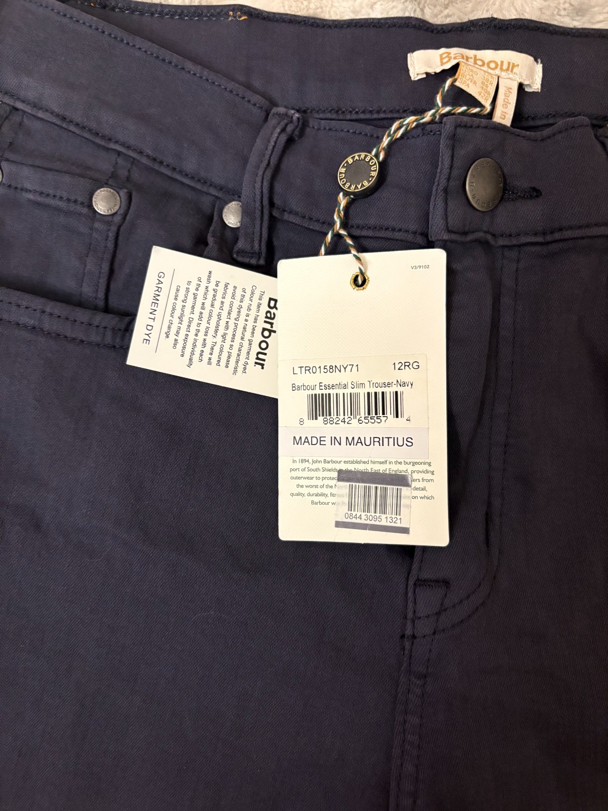 Barbour Essential Slim Jeans Pants for Women | Blue MSRP$200 British Elegance image 5