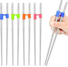 5 Pairs Adult Training Chopsticks Trainers Reusable Chopsticks with Clips Traini