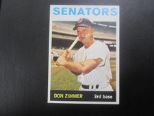1964 TOPPS BASEBALL CARD #134 WASHINGTON SENATORS DON ZIMMER 3RD BASE REAL NICE