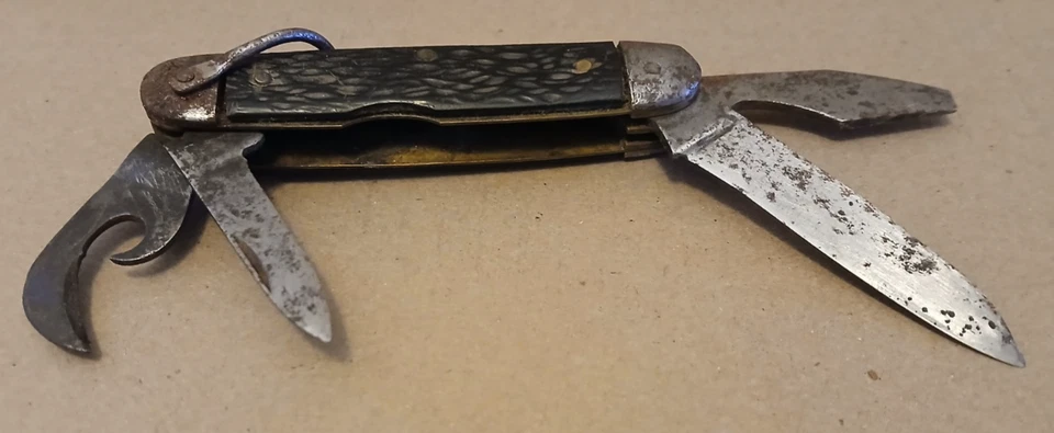 Vintage 1940s-50s Camillus New York Multi Tool Folding 3.7" Pocket Camp Knife - Image 3 of 4