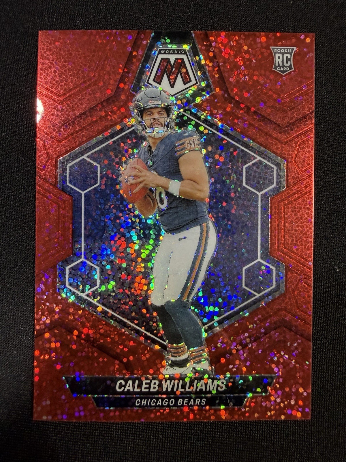 📈 Caleb Williams Red Sparkle Rookie 2024 Panini Mosaic Chicago Bears #301