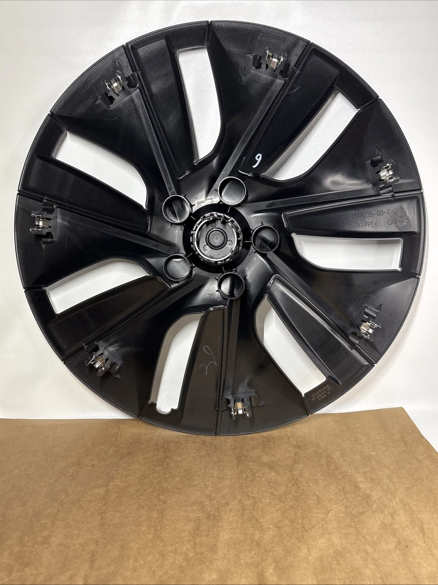 Genuine Tesla Model Y 20” Gemini Aero Wheel Cover Hubcap 1044235-00-C Gray Black photo 3