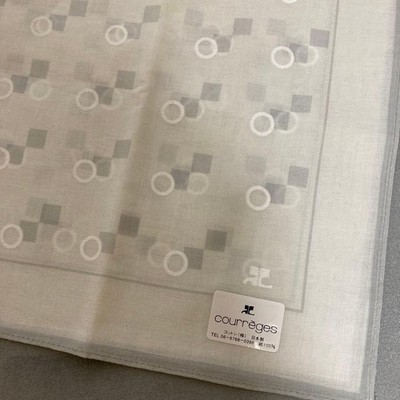 Courreges Gray Cotton Handkerchief Made in Japan 100% Cotton
