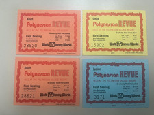 Walt Disney World Orlando Florida 1980 Polynesian Revue Luau Dinner Tickets