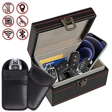 Anti-Theft Faraday Box with 2x Pouch RFID Key Fob Protector Signal Blocking Case
