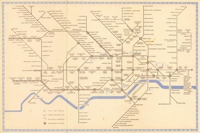 LONDON UNDERGROUND Röhrenkarte Plan Diagramm. Northern Heights SCHLEGER/ZERO #1 1940