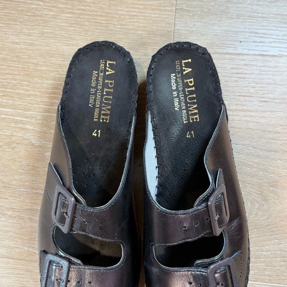 Sandalias de charol La Plume Jen doble correa marrón versátiles para mujer 41 Foto 2 de 4