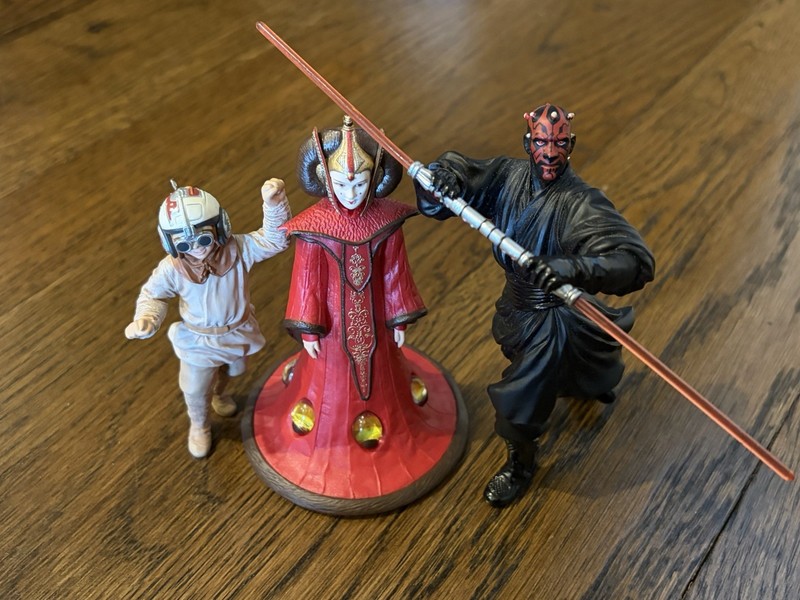 Star Wars Hallmark Ornament Lot Used : Darth Maul, Queen Padmé, Anakin Skywalker