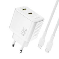 2X Usb-C-WandladegeräT Mit USB-C Gan PD 45W-Kabel - Weiß