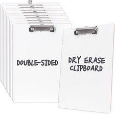 Dry Erase Clipboard 10 Pack, Clip Boards 9"x12" Whiteboard Clipboards Bulk Do...