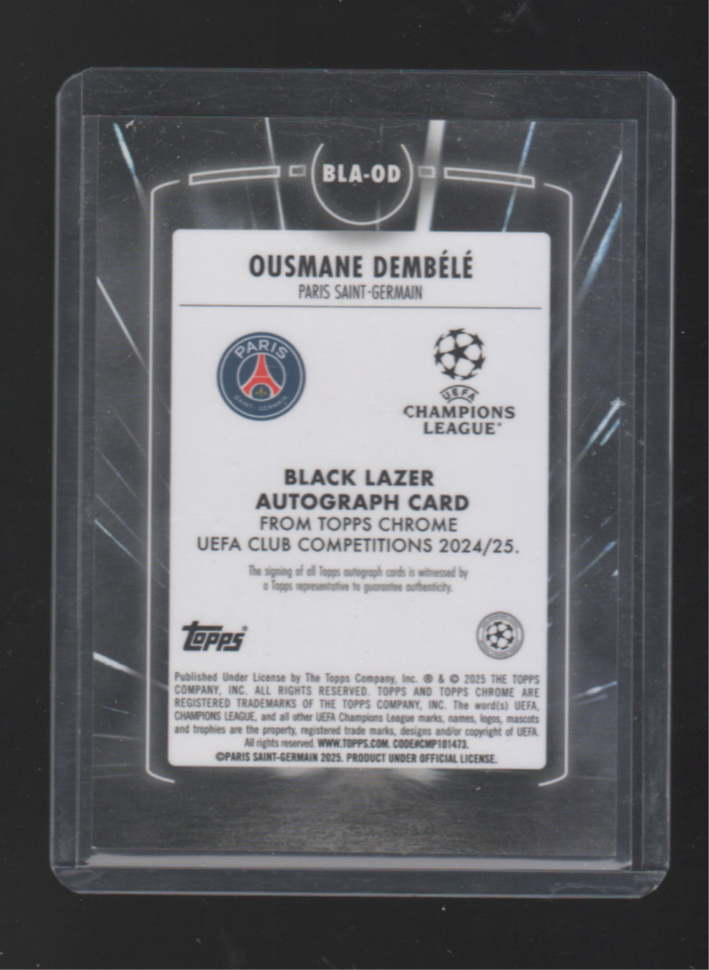 2024-25 Topps Chrome Uefa Club Competitions - Black Lazer