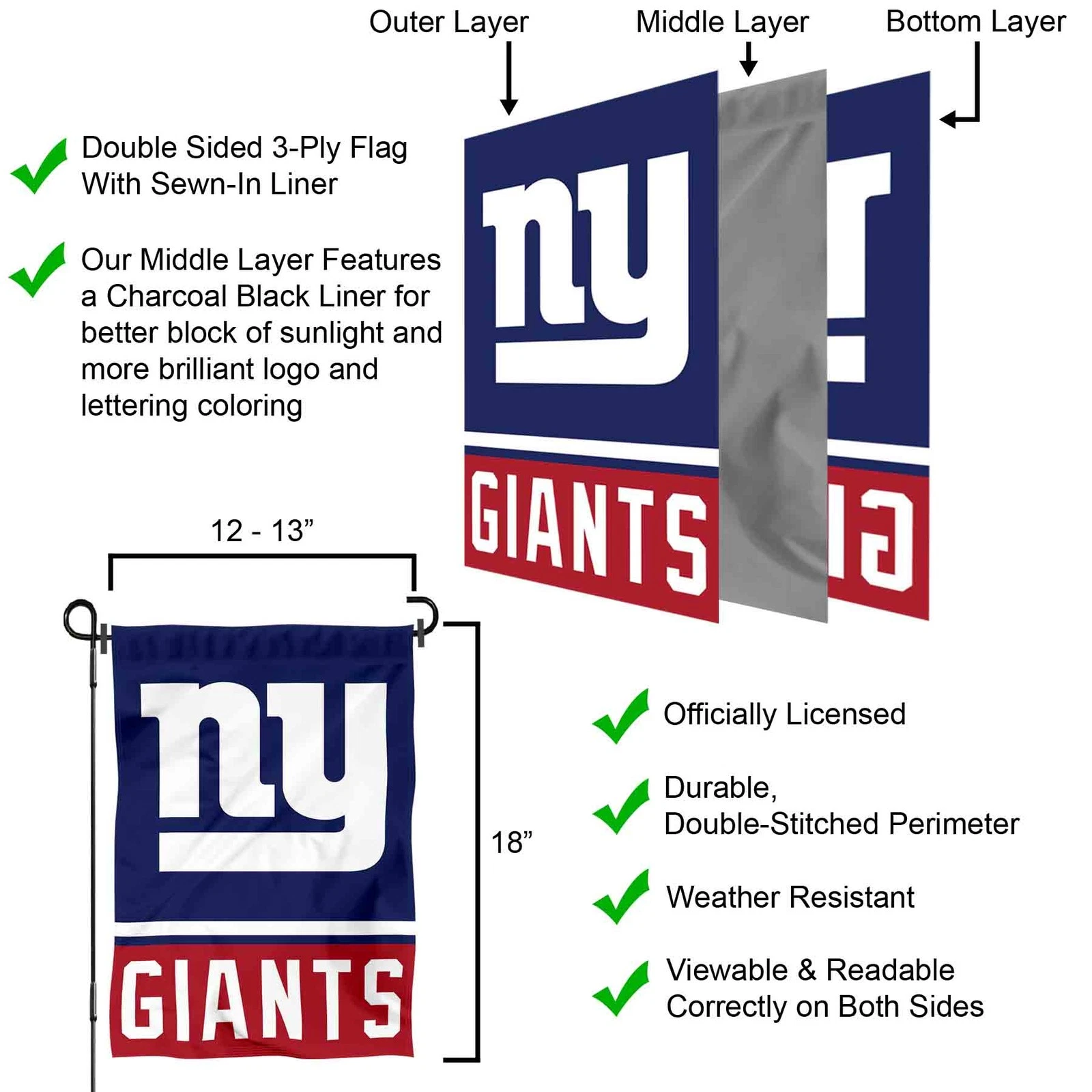 NY Giants Garden Flag and Yard Banner
