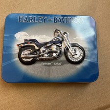 Harley-Davidson  Tin Playing Cards Springer Softail 2 decks Sealed 2001  VINTAGE