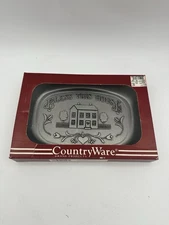WILTON ARMETALE  Bless This House Bread Tray Metal Serveware Made In USA