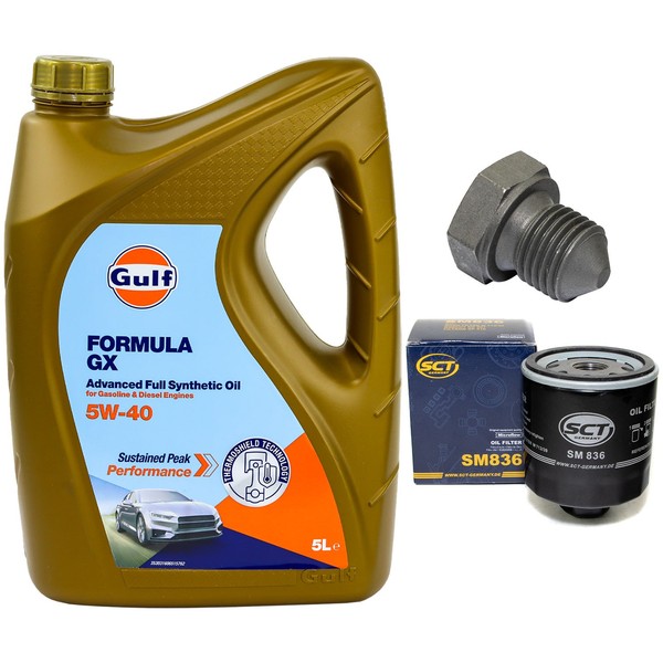 MotoröL Filter Set 5W-40 5 Liter + ÖLablassschraube FüR Audi A1 A3 VW Lupo 1.0-image