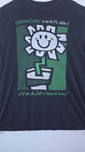 Green Day Mens Kerplunk Flower Pots Retro Distressed Graphic Shirt Mens Sz Large - Picture 2 of 6
