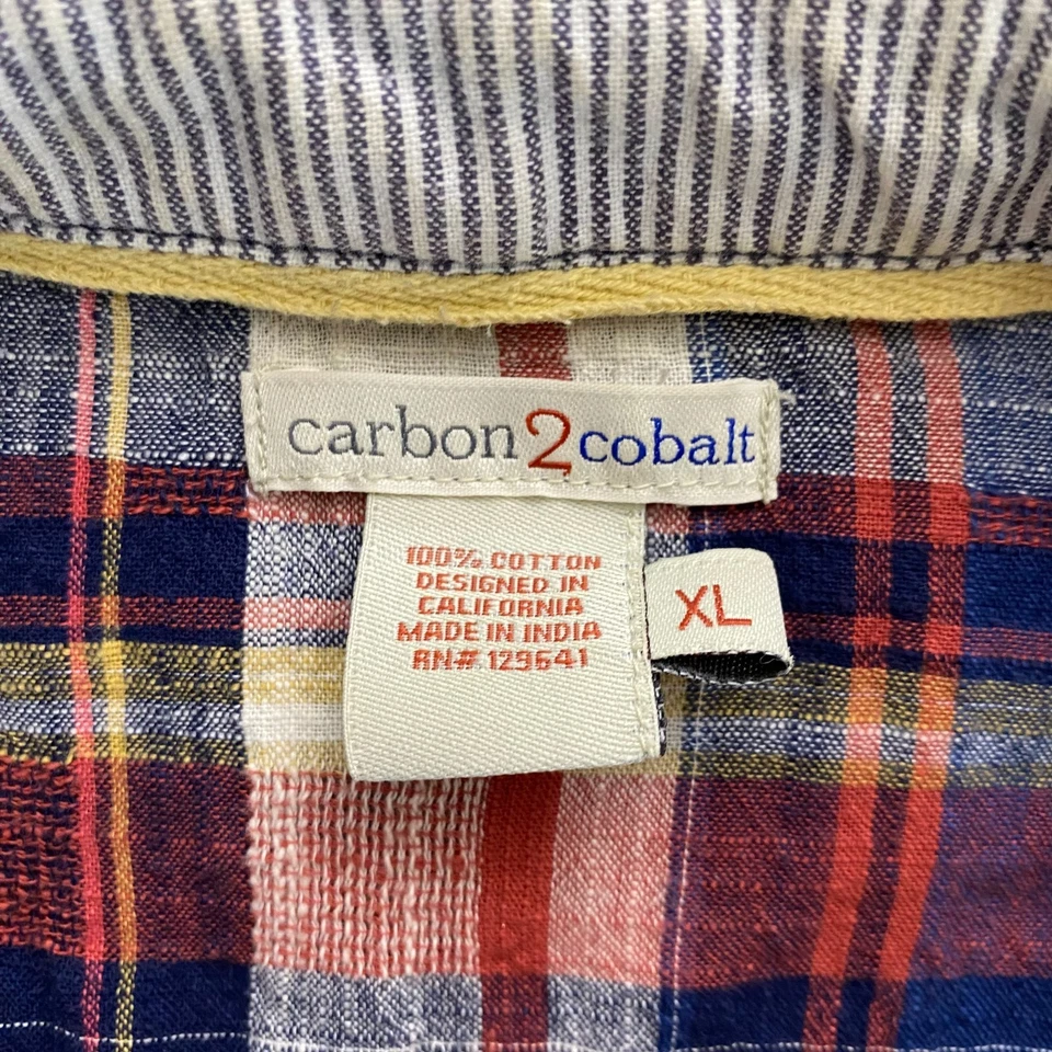 Рубашка мужская Carbon 2 кобальтовая размер XL разноцветная клетчатая с длинным рукавом на пуговицах Мадрас - Изображение 4 из 4