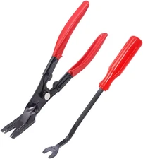 2 Pcs Red Clip Removal Tool, Pliers Fastener, Set Auto Trim Removal Tool Pry Too