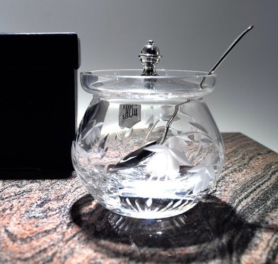 Cascade by STUART Marmeladendose Set 3 tlg. Deckel + Löffel  Silberauflage