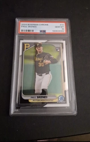 2024 BOWMAN CHROME #31 PAUL SKENES ROOKIE RC PSA 10