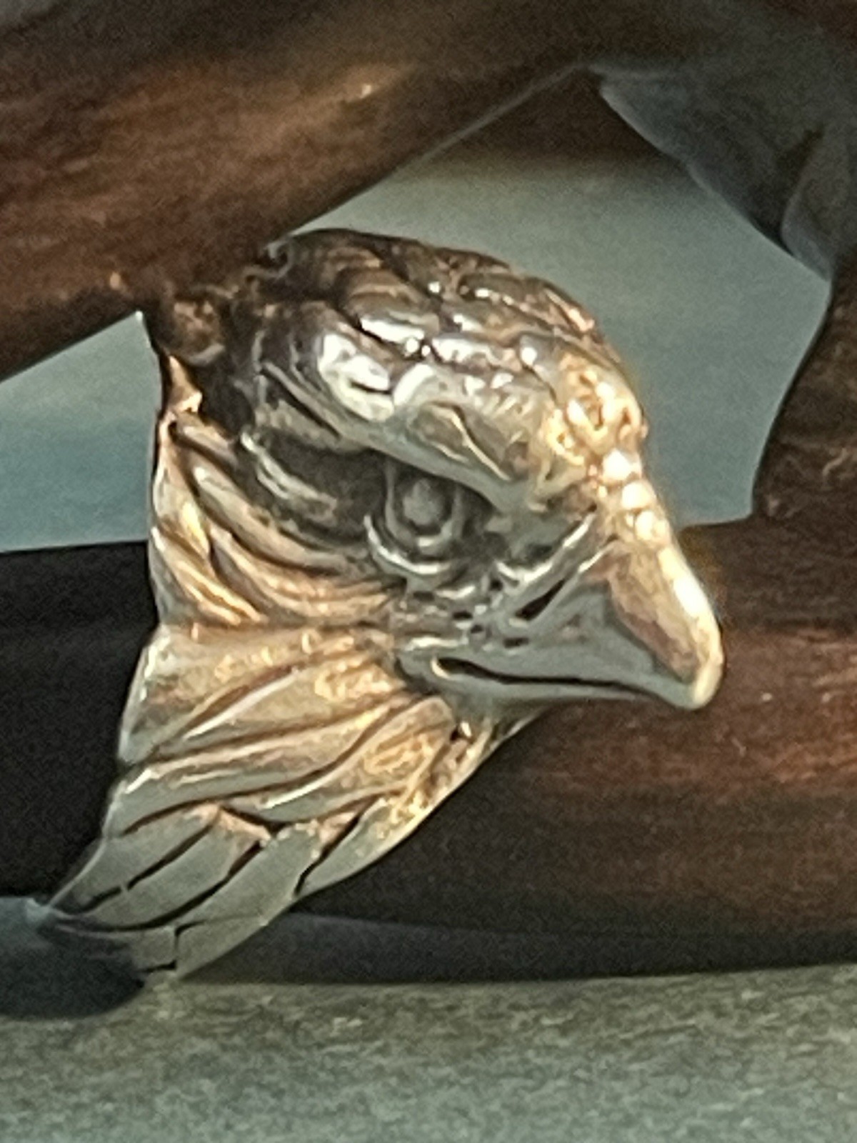 Unique Beautiful Sterling Silver Eagle Head Ring … - image 1