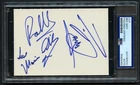 Barry, Robin, Maurice Gibb signed autograph 3.5x5 cut The Bee Gees PSA Slab