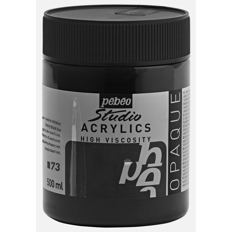 Peinture acrylique Pébéo noir 500ml pour grand tableau salon