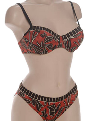 Felina Conturelle Brown Bikini UK 14 for F cups 14F Floral Underwired Unpadded