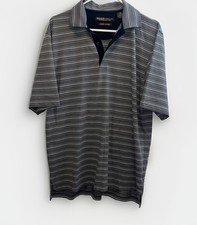 Forsyth of Canada Shirt Mens Gray White Stripes Wrinkle Free L Large