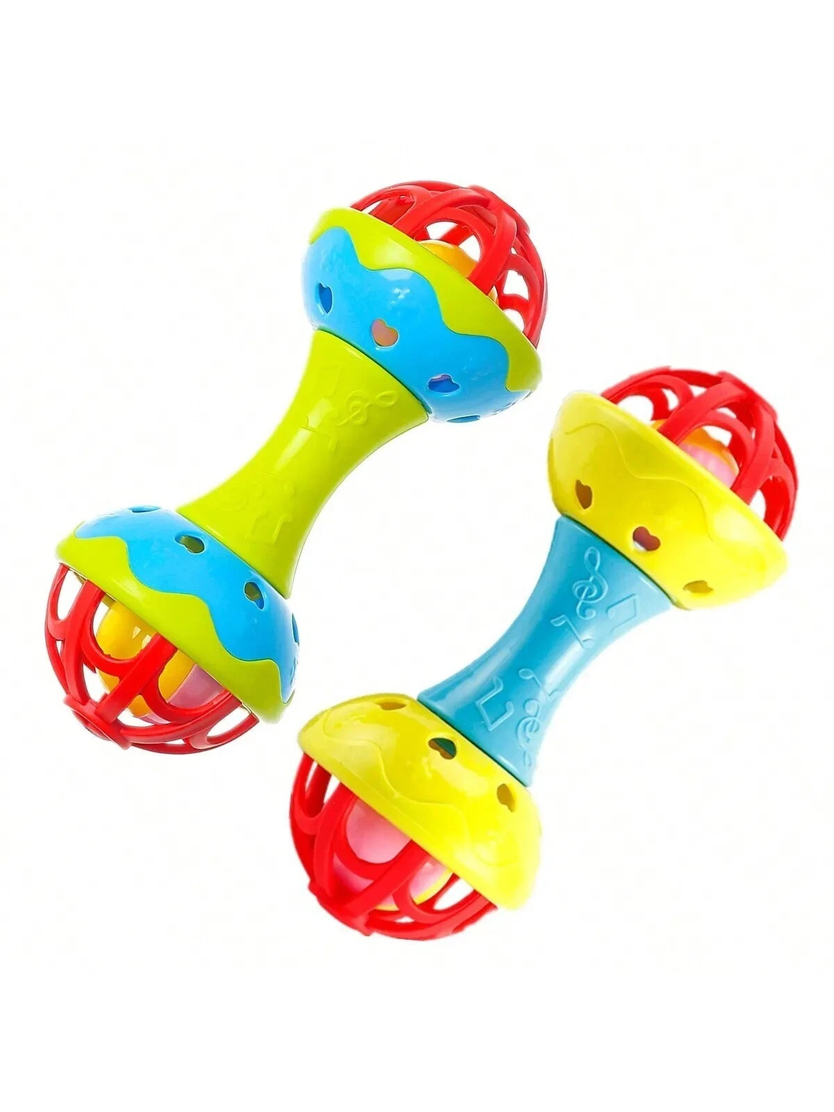 Toddler Double headed Hand Rattles Soothing Hand Grip Nibbling Toys Baby*