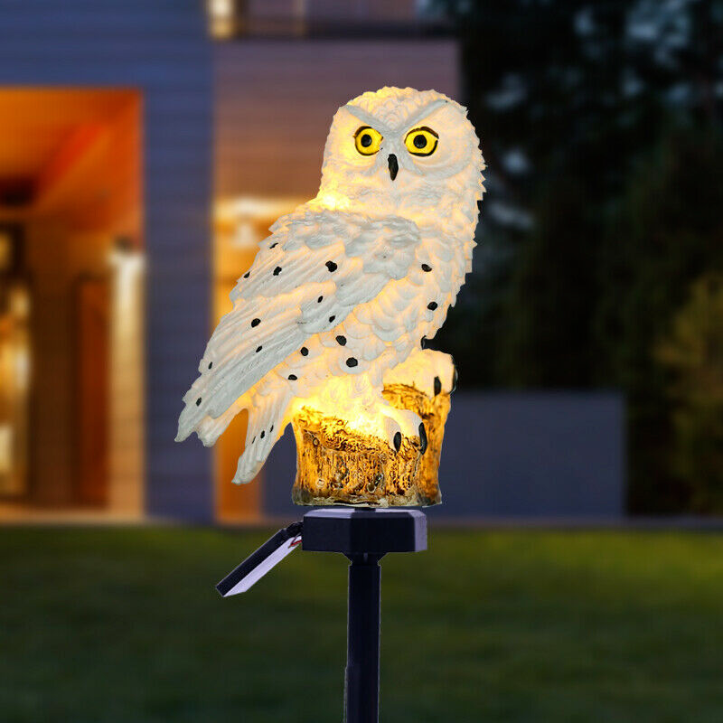 Outdoor Solar Power LED Owl Light Garden Yard Landscape Decor Lamp Waterproof US