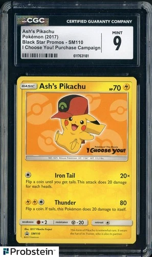 2017 Pokemon Black Star Promos SM110 Ash's Pikachu I Choose You! CGC 9 MINT