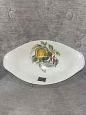 Effetti Vegetable Serving Oval Bowl Chili Bell Peppers 12”x 7” Italy Ceramic NWT