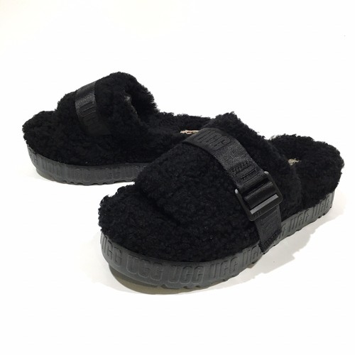 Zapatillas UGG Fluffita Forma Plana - Negro UGGplush - EE. UU. 7 - NUEVAS - Imagen 3 de 6