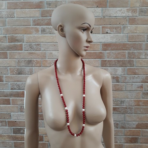 COLLANA IN VERE PERLE D'ACQUA DOLCE E PERLE DI CORALLO. - Foto 2 di 9