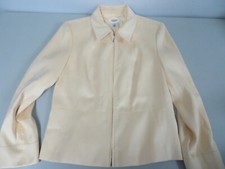 NWT 198 Talbots Polyester Full zip Long sleeve Yellow Blazer 8Petite