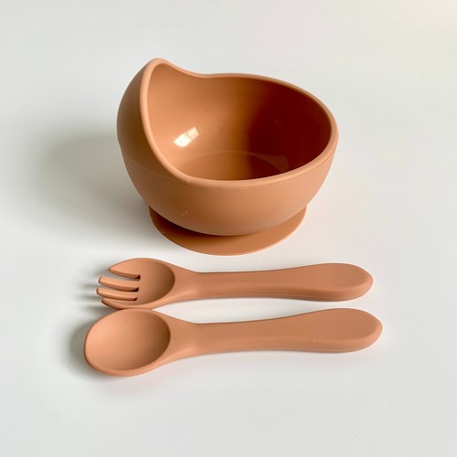 Silicone Suction Bowl & Cutlery Set Non-slip For Feeding Baby Children Toddler - Picture 10 of 11